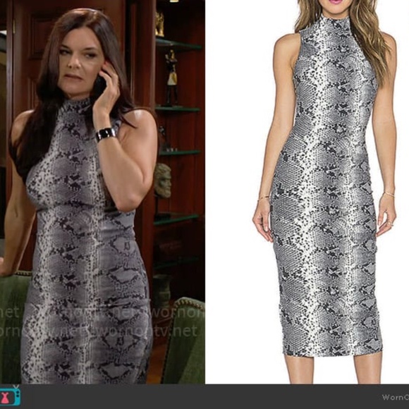 Elizabeth & James Python Print Mockneck Sheath Dress $365 size 2 - Picture 4 of 6